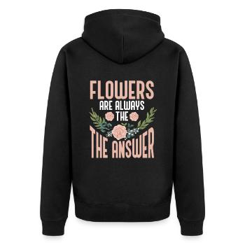 Cadeau de fleuriste, Designer Floral disant, fleuriste - Veste à capuche bio Premium Unisexe - noir - Dos - Nico (187cm)