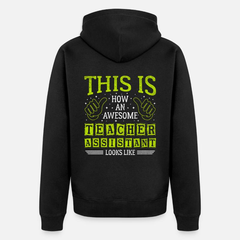 Drôle Dire Génial Professeur - Veste à capuche bio Premium Unisexe - noir