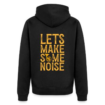 Französischer Horn -Spieler Hornist Messing Musik - Unisex Premium Bio Zip Hoodie - Schwarz - Hinten - Nico (187cm)