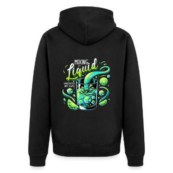 Handcrafted Mixology Enthusiast - Timeless - Unisex Premium Organic Zip Hoodie - black - Back - Nico (187cm)