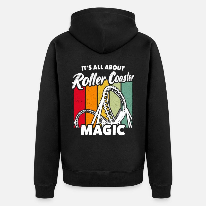 Achterbahn Roller Coaster - Unisex Premium Bio Zip Hoodie - Schwarz