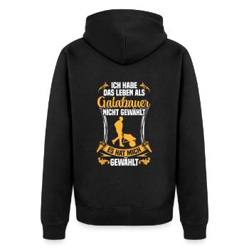 La vie d’un jardinier paysagiste - Veste à capuche bio Premium Unisexe - noir - Dos - Nico (187cm)