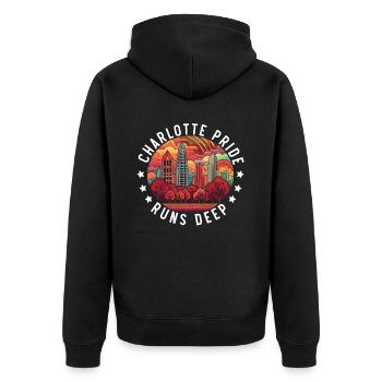 Charlotte North Carolina USA America United States - Unisex Premium Organic Zip Hoodie - black - Back - Nico (187cm)