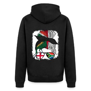 Suid-Afrika English Half Girl South African South - Unisex Premium Organic Zip Hoodie - black - Back - Nico (187cm)