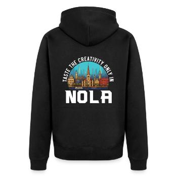 La Nouvelle-Orléans, Louisiane, États-Unis, États-Unis - Veste à capuche bio Premium Unisexe - noir - Dos - Nico (187cm)