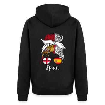 Espagne España Moitié Espagnole Moitié Anglaise Fille - Veste à capuche bio Premium Unisexe - noir - Dos - Nico (187cm)