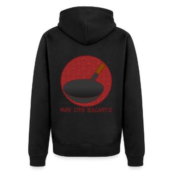 Poêle à blague au wok - Veste à capuche bio Premium Unisexe - noir - Dos - Nico (187cm)