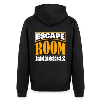 Escape Game Joke Escape Room - Unisex Premium Organic Zip Hoodie - black - Back - Nico (187cm)