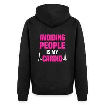 Misanthrope Antisocial Introvert - Unisex Premium Organic Zip Hoodie - black - Back - Nico (187cm)