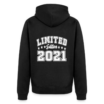 Limited Edition 2021 - Unisex Premium Bio Zip Hoodie - Schwarz - Hinten - Nico (187cm)