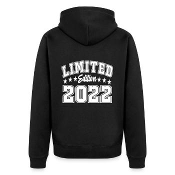 Limited Edition 2022 - Unisex Premium Bio Zip Hoodie - Schwarz - Hinten - Nico (187cm)