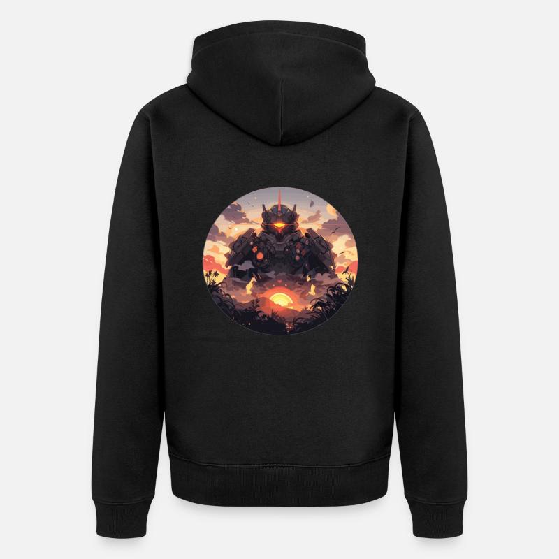 Roboter Robot Robotics Roboter Kinder Robots - Unisex Premium Bio Zip Hoodie - Schwarz