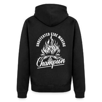 Pfadfinder Witzig - Unisex Premium Bio Zip Hoodie - Schwarz - Hinten - Nico (187cm)