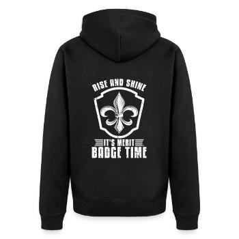 Scout - Unisex Premium Organic Zip Hoodie - black - Back - Nico (187cm)