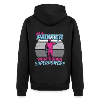 House Painter Decorator I'm A - Unisex Premium Bio Zip Hoodie - Schwarz - Hinten - Nico (187cm)