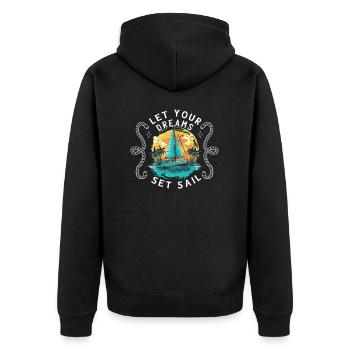 Segler Segelboot Segelschiff Segelyacht - Unisex Premium Bio Zip Hoodie - Schwarz - Hinten - Nico (187cm)