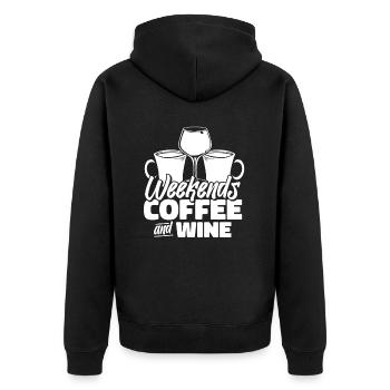 Café Café Café Vin - Veste à capuche bio Premium Unisexe - noir - Dos - Nico (187cm)