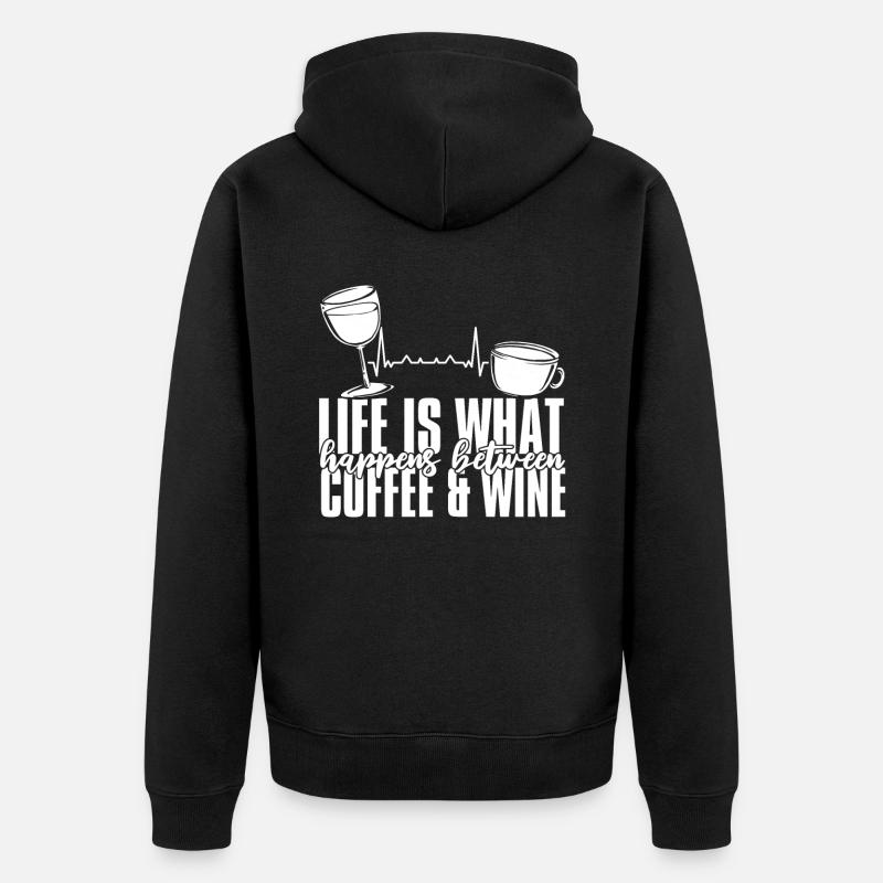 Café Café Café Vin - Veste à capuche bio Premium Unisexe - noir