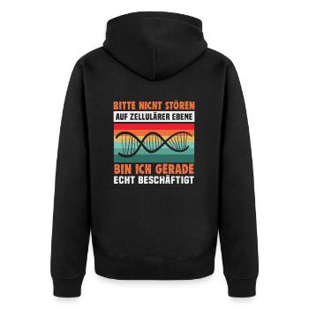 Bester Lehrer Rente Geschenkidee Schüler - Unisex Premium Bio Zip Hoodie - Schwarz - Hinten - Nico (187cm)