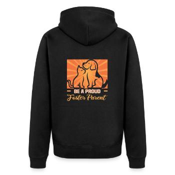 Hunderettungs Designs Für Tierrechtsaktivisten - Unisex Premium Bio Zip Hoodie - Schwarz - Hinten - Nico (187cm)
