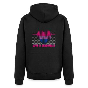 Bisexell Transgender Pride Day LGBT - Unisex Premium Bio Zip Hoodie - Schwarz - Hinten - Nico (187cm)