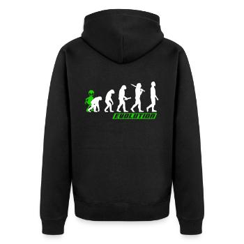 Alien, UFO, UAP, Space, Space Flying Object - Unisex Premium Organic Zip Hoodie - black - Back - Nico (187cm)
