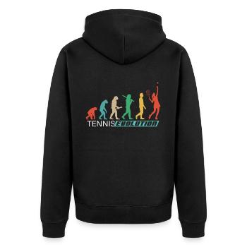 Vêtements de tennis pour les joueuses de tennis femmes filles - Veste à capuche bio Premium Unisexe - noir - Dos - Nico (187cm)