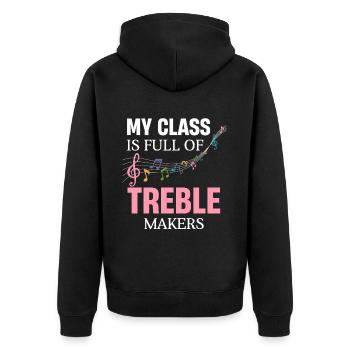 Ma classe est pleine de Treble Makers, - Veste à capuche bio Premium Unisexe - noir - Dos - Nico (187cm)