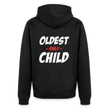 Eldest Only Kid Funny Greatest Siblings - Unisex Premium Organic Zip Hoodie - black - Back - Nico (187cm)