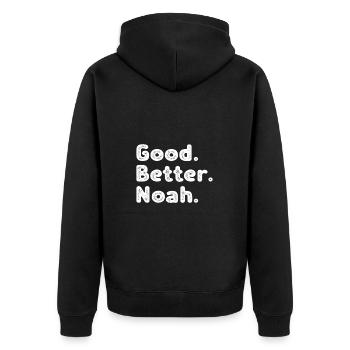 Good better Noah - Unisex Premium Bio Zip Hoodie - Schwarz - Hinten - Nico (187cm)