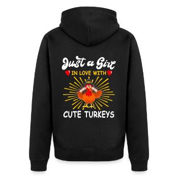 Dinde Thanksgiving - Veste à capuche bio Premium Unisexe - noir - Dos - Nico (187cm)