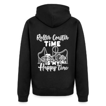 Achterbahn Roller Coaster - Unisex Premium Bio Zip Hoodie - Schwarz - Hinten - Nico (187cm)
