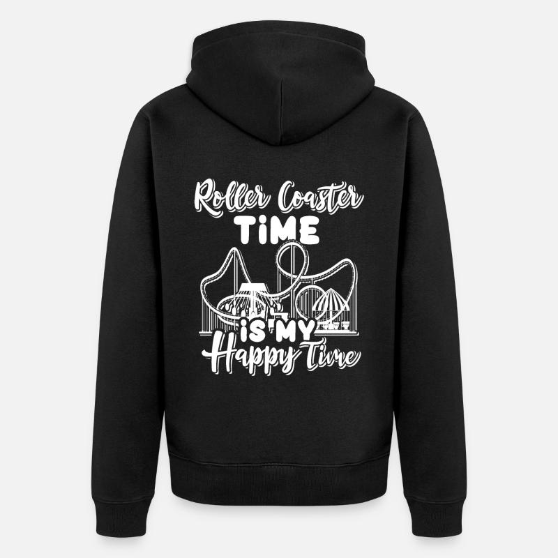 Achterbahn Roller Coaster - Unisex Premium Bio Zip Hoodie - Schwarz