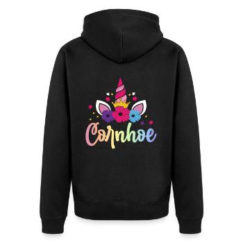 Cornhole Joueur Trou de maïs - Veste à capuche bio Premium Unisexe - noir - Dos - Nico (187cm)