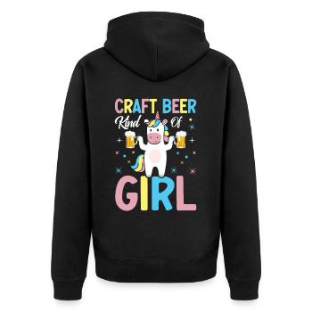 Brasserie artisanale Girl Home Brewery - Veste à capuche bio Premium Unisexe - noir - Dos - Nico (187cm)