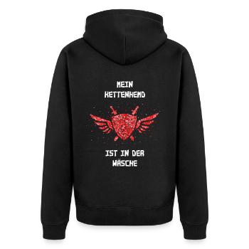 Ritter Ersatzkostüm Ritterrüstung Mittelaltermarkt - Unisex Premium Bio Zip Hoodie - Schwarz - Hinten - Nico (187cm)
