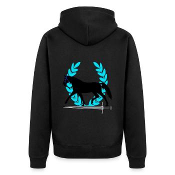 Cheval épée Couronne de laurier idée cadeau héros - Veste à capuche bio Premium Unisexe - noir - Dos - Nico (187cm)