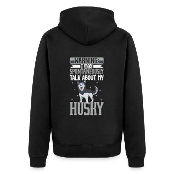 Amoureux des huskys de Sibérie - Veste à capuche bio Premium Unisexe - noir - Dos - Nico (187cm)
