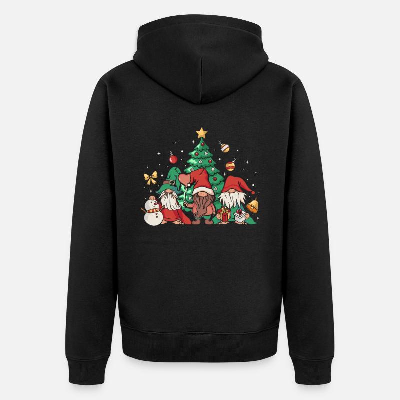 Noël des gnomies - Veste à capuche bio Premium Unisexe - noir