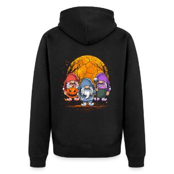 Gnomies Halloween - Unisex Premium Bio Zip Hoodie - Schwarz - Hinten - Nico (187cm)