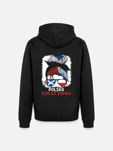 Polska dziewczyna Polish Girl Poland Scotland - Unisex Premium Organic Zip Hoodie - black