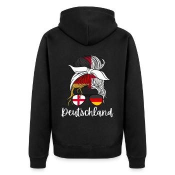 Deutschland Moitié Anglais Moitié Allemand Fille - Veste à capuche bio Premium Unisexe - noir - Dos - Nico (187cm)