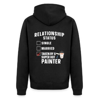Peintre en bâtiment décorateur petite amie - Veste à capuche bio Premium Unisexe - noir - Dos - Nico (187cm)