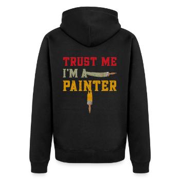 House Painter Decorator Trust Me - Unisex Premium Bio Zip Hoodie - Schwarz - Hinten - Nico (187cm)