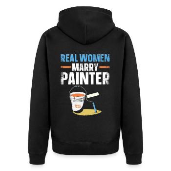 House Painter Decorator Girlfriend - Unisex Premium Organic Zip Hoodie - black - Back - Nico (187cm)