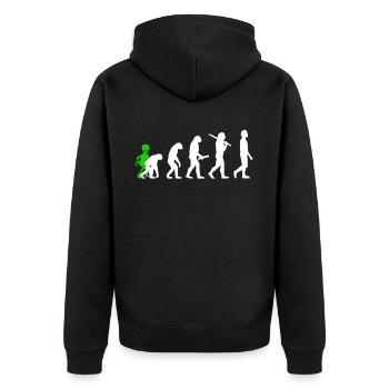 Alien, UFO, UAP, Space, Space Flying Object - Unisex Premium Organic Zip Hoodie - black - Back - Nico (187cm)