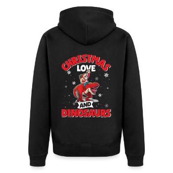 Dino Boy Enfants Noël Amour Dinosaure - Veste à capuche bio Premium Unisexe - noir - Dos - Nico (187cm)