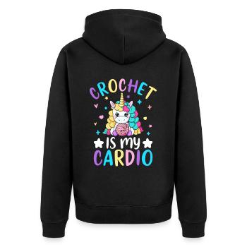 Crochet Crochet Knitting - Unisex Premium Organic Zip Hoodie - black - Back - Nico (187cm)
