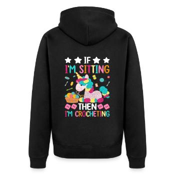 Crochet Tricot - Veste à capuche bio Premium Unisexe - noir - Dos - Nico (187cm)
