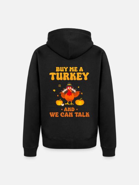 Turkey Thanksgiving - Unisex Premium Organic Zip Hoodie - black
